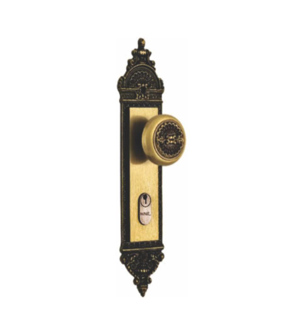 CERRADURA COLONIAL POMO OXIDADA Papaiz MZ-320 EXTERNA